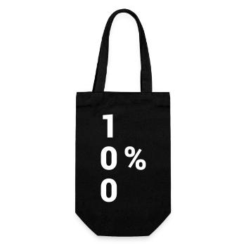 100% Hero - Geschenkbeutel für Flaschen - Schwarz - Vorne