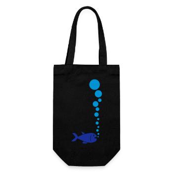 Fish And Bubbles - Geschenkbeutel für Flaschen - Schwarz - Vorne