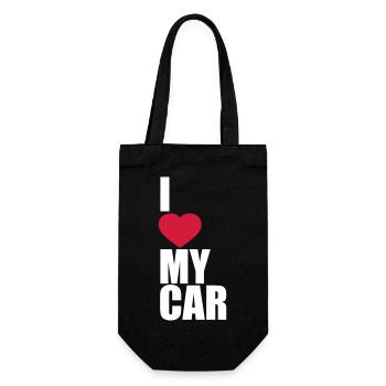 I Love My Car Saying Love Car Driving Cool Hobby - Gift Bag for Bottles - black - Front