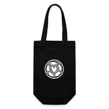 Fussball Herz Liebe - Geschenkbeutel für Flaschen - Schwarz - Vorne