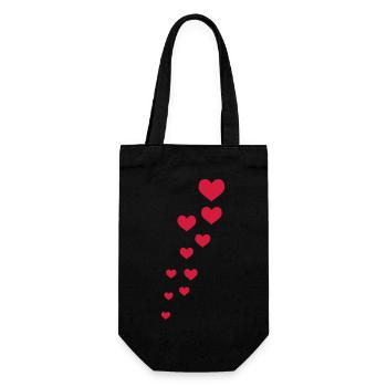 hearts - Gift Bag for Bottles - black - Front