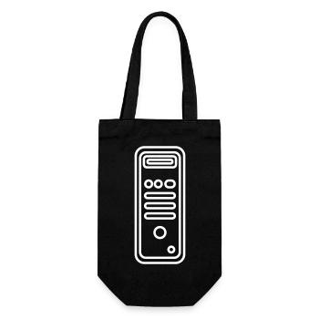 Logo Gehäuse Computer Tower - Geschenkbeutel für Flaschen - Schwarz - Vorne