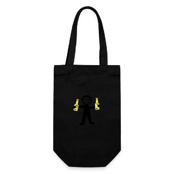 Beer stick figure - Gift Bag for Bottles - black - Front