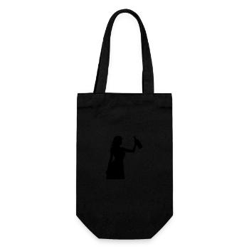 Woman Party Silhouette - Gift Bag for Bottles - black - Front
