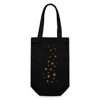 Beaucoup d’étoiles, de starlettes, d’étoiles dorées, de poussière d’étoiles - Sac à bouteille - noir - Devant