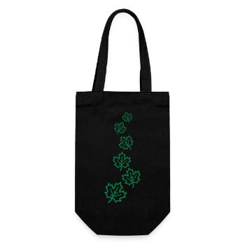 Ahornblatt Blätter Herbst Symbol - Geschenkbeutel für Flaschen - Schwarz - Vorne