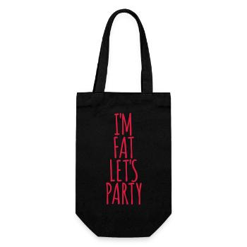 im fat lets party - Geschenkbeutel für Flaschen - Schwarz - Vorne