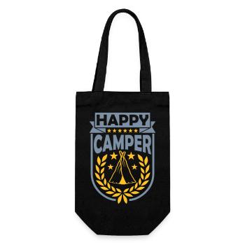 Happy Camper Logo Tente - Sac à bouteille - noir - Devant