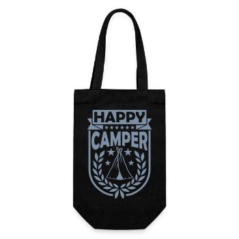 Tent Happy Camper Logo - Sac à bouteille - noir - Devant