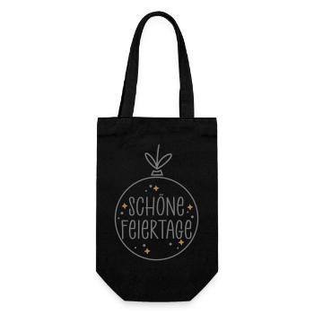 Schöne Feiertage - Geschenkbeutel für Flaschen - Schwarz - Vorne