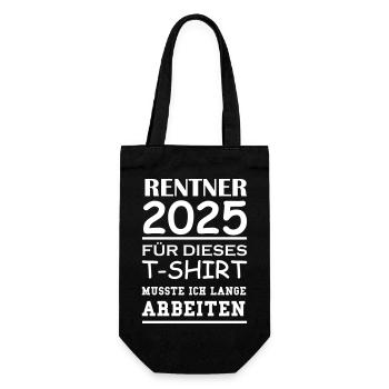 Rentner 2025 für dieses T-Shirt - Geschenkbeutel für Flaschen - Schwarz - Vorne