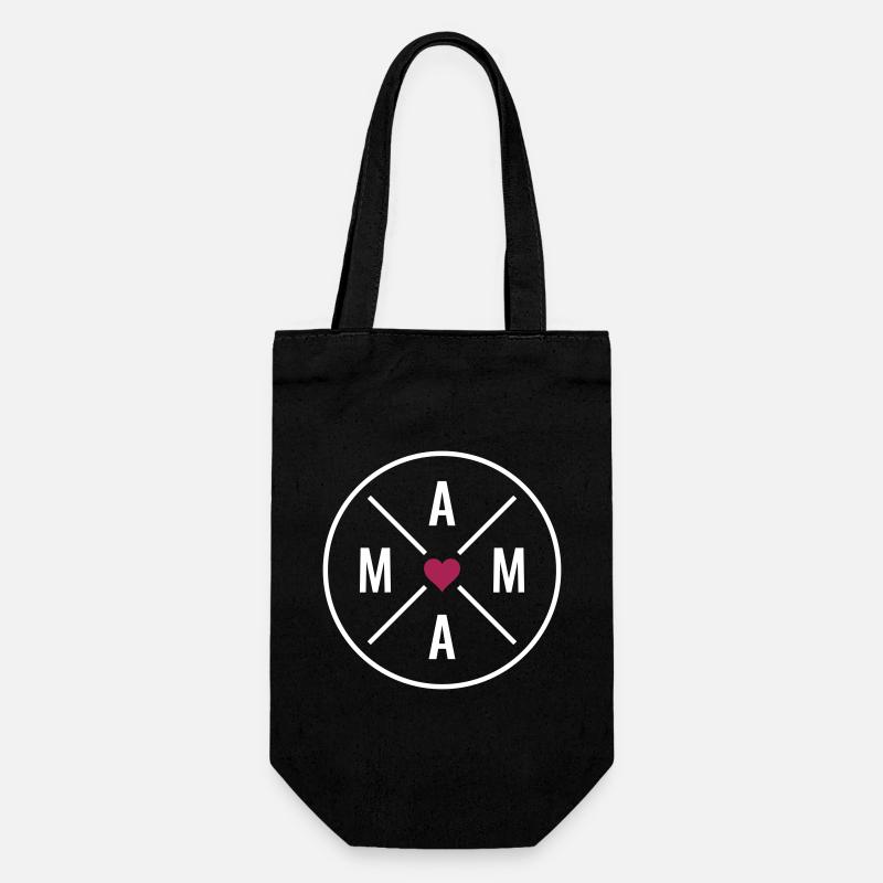 Mutter Herz Muttertag Weihnachten Geburtstag Mama - Geschenkbeutel für Flaschen - Schwarz