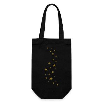 Lots of stars, starlets, gold stars, stardust - Gift Bag for Bottles - black - Front