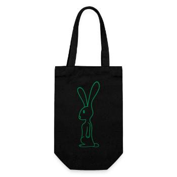 Hase Kaninchen Häschen Steht niedlich Kleintier - Geschenkbeutel für Flaschen - Schwarz - Vorne