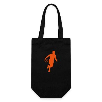 Basketballer Symbol Basketball Spieler Mann - Geschenkbeutel für Flaschen - Schwarz - Vorne