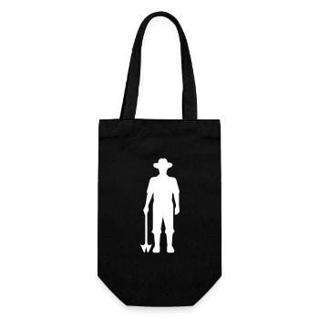 Bauer Silhouette Farmer - Geschenkbeutel für Flaschen - Schwarz - Vorne