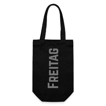 Freitag Wochentag als Text - Geschenkbeutel für Flaschen - Schwarz - Vorne