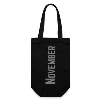 November month as text | Color customizable - Gift Bag for Bottles - black - Front