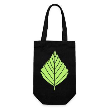 umriss birke blatt baum pflanze form clipart desig - Geschenkbeutel für Flaschen - Schwarz - Vorne