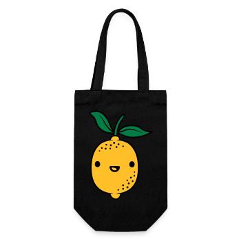 Kawaii lemon fruit - Gift Bag for Bottles - black - Front
