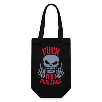Skeleton fuck your feelings - Gift Bag for Bottles - black - Front