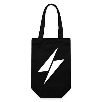 Logo blanc tonnerre - Sac à bouteille - noir - Devant
