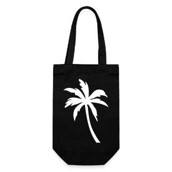 palme symbol silhouette - Geschenkbeutel für Flaschen - Schwarz - Vorne