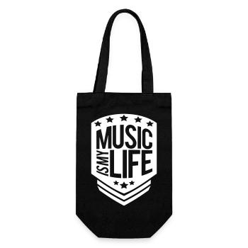 La musique est ma vie Musik ist mein Leben liebe spruch - Sac à bouteille - noir - Devant