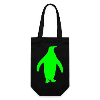 Penguin Silhouette Antarctica South Pole Zoo Bird Cool - Gift Bag for Bottles - black - Front