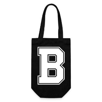 B Letter - Gift Bag for Bottles - black - Front