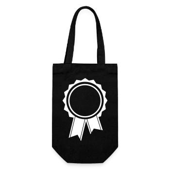 badge - Gift Bag for Bottles - black - Front