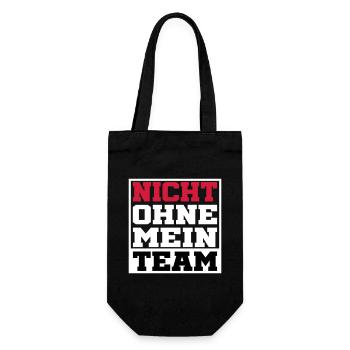 nicht ohne mein team | Farben änderbar - Geschenkbeutel für Flaschen - Schwarz - Vorne