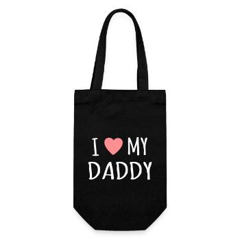 Vater Baby Papa Sohn Tochter Kind I love my Daddy - Geschenkbeutel für Flaschen - Schwarz - Vorne