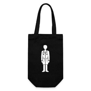 Doktor Arzt - Geschenkbeutel für Flaschen - Schwarz - Vorne