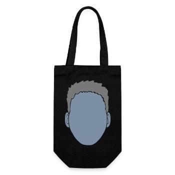 Empty Face Head Design - Gift Bag for Bottles - black - Front