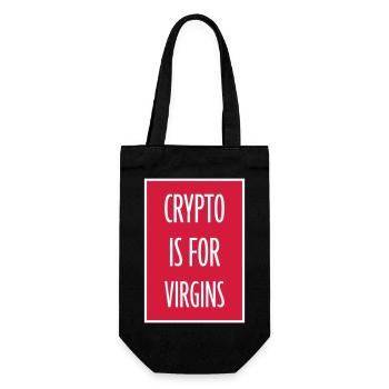 crypto is for virgins - Gift Bag for Bottles - black - Front
