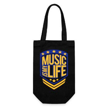 La musique est ma vie Musik ist mein Leben liebe spruch - Sac à bouteille - noir - Devant