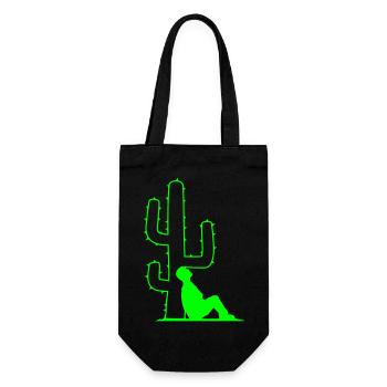 cactus relaxing leaning man resting sleeping - Gift Bag for Bottles - black - Front