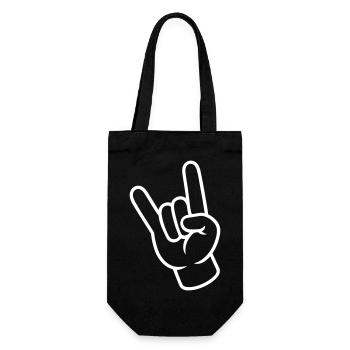 Hand Zeichen Party - Geschenkbeutel für Flaschen - Schwarz - Vorne
