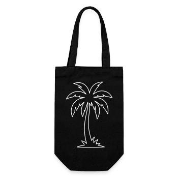 Palme Kontur Insel - Geschenkbeutel für Flaschen - Schwarz - Vorne