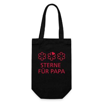 Sterne Papa - Geschenkbeutel für Flaschen - Schwarz - Vorne