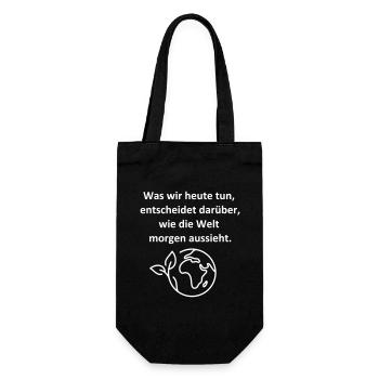 Sustainability – The future is in our hands - Gift Bag for Bottles - black - Front