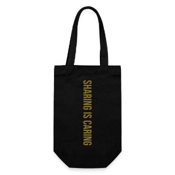 Sharing means caring help saying gift - Gift Bag for Bottles - black - Front