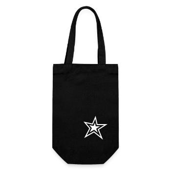 Star with Outline - Gift Bag for Bottles - black - Front