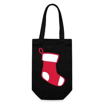 Christmas Stocking - Gift Bag for Bottles - black - Front
