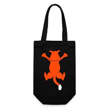Lustige Katze Krallt Krallen Festkrallen Kratzen - Geschenkbeutel für Flaschen - Schwarz - Vorne