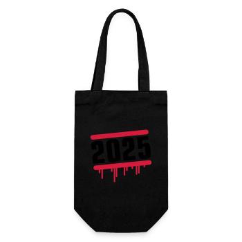 2025 year - Gift Bag for Bottles - black - Front