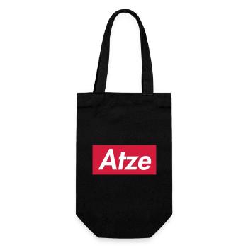 Atze Block-Style v1 - Geschenkbeutel für Flaschen - Schwarz - Vorne