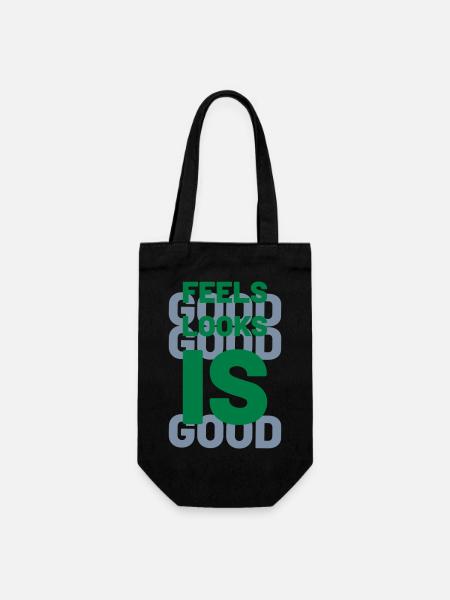 feels good looks good is good - Gift Bag for Bottles - black