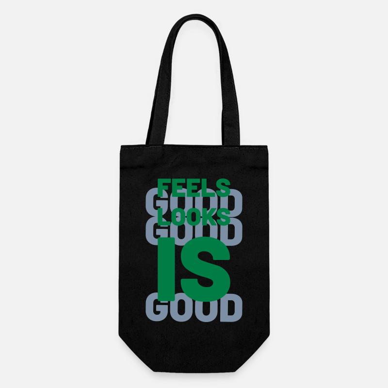 feels good looks good is good - Gift Bag for Bottles - black